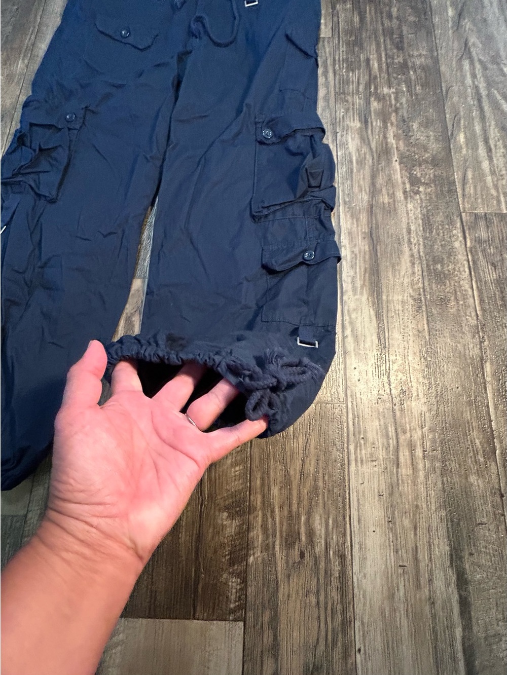 Angel Kiss Navy Cargo Pants with Utility Pockets - Picture 6 of 8